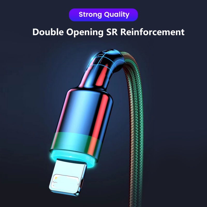 Dây Cáp Sạc Nhanh 0.3m / 1m / 2m 3A Có Đèn LED Cho iPhone iPad