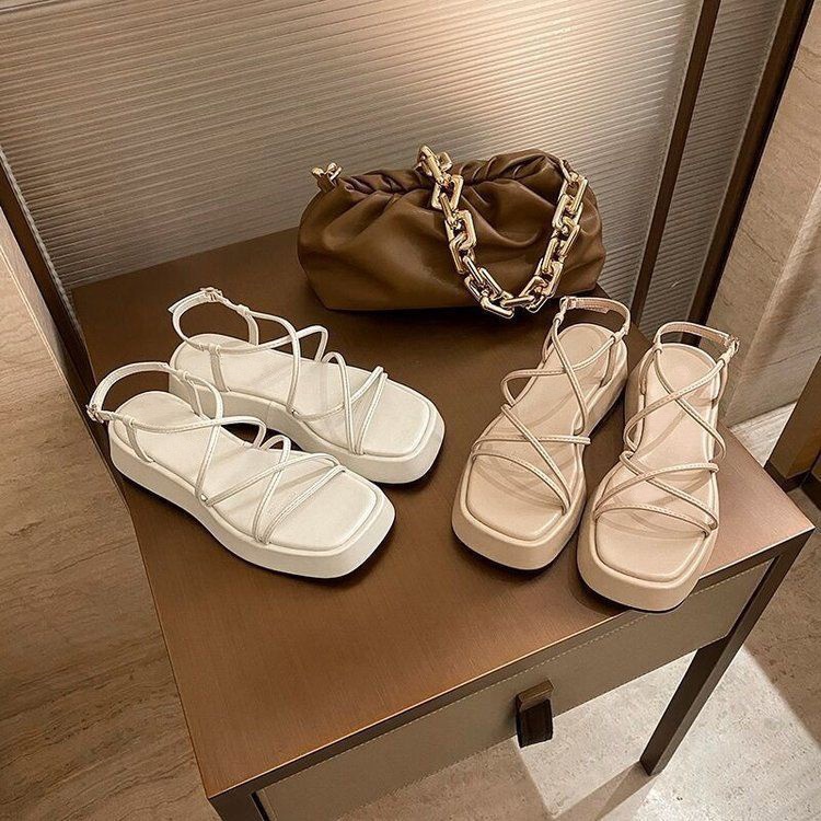 Sandal nữ dây đế bánh mì 4cm nhẹ êm mềm dễ đi quai mảnh rẻ bền đẹp phong cách thời trang