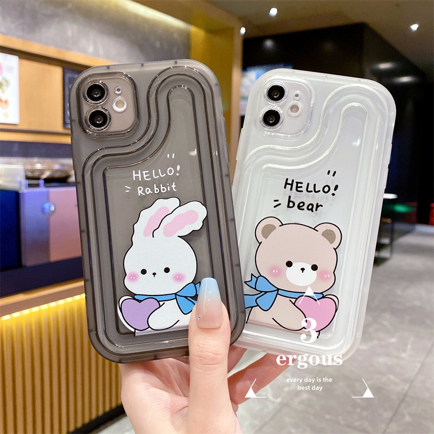 Ốp Điện Thoại Họa Tiết Gấu Hoạt Hình Cho iPhone 14 13 12 11 Pro Max 7 8 Plus SE2020 X XR Xs Max