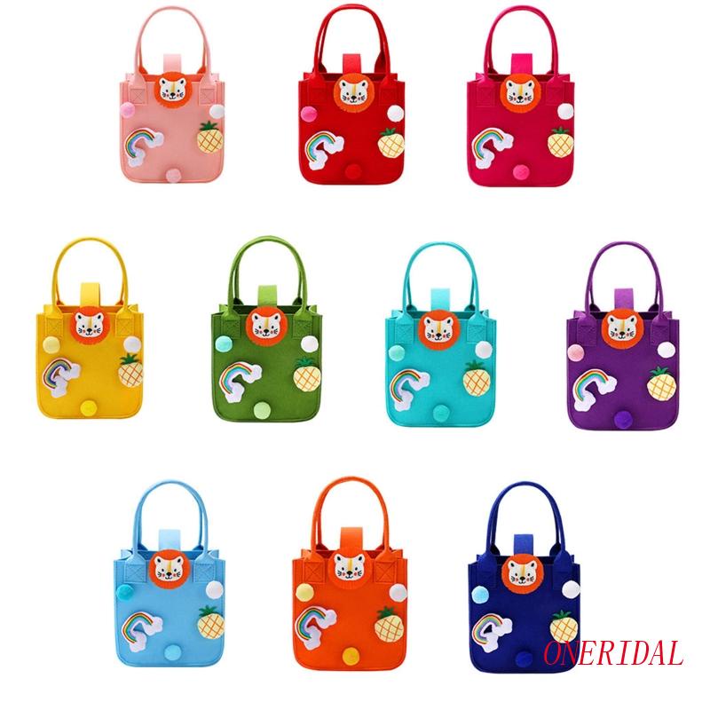 Túi Tote Mua Sắm Bằng Vải Nỉ Kích Thước Lớn In Họa Tiết Hoạt Hình Có Tay Cầm