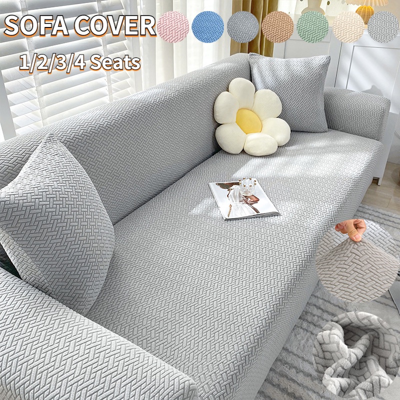 Vỏ Bọc Ghế Sofa 1 / 2 / 3 / 4 Chỗ Ngồi Hình Chữ L Đàn Hồi Trang Trí Phòng Khách