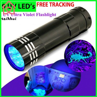 Đèn Pin 9 Bóng Led Uv Mini Đa Năng Chống Thấm Nước Trọng Lượng Nhẹ Dùng Ngoài Trời