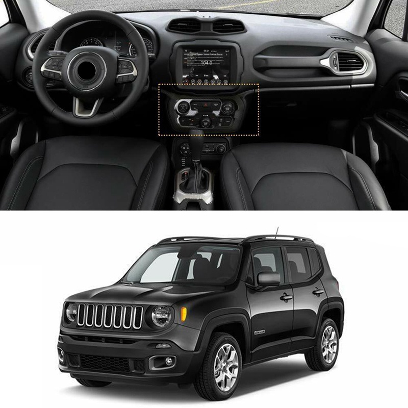 1 Miếng Dán Bảng Điều Khiển Trung Tâm Bằng Sợi Carbon ABS Cho 2018-2022 Jeep Renegade