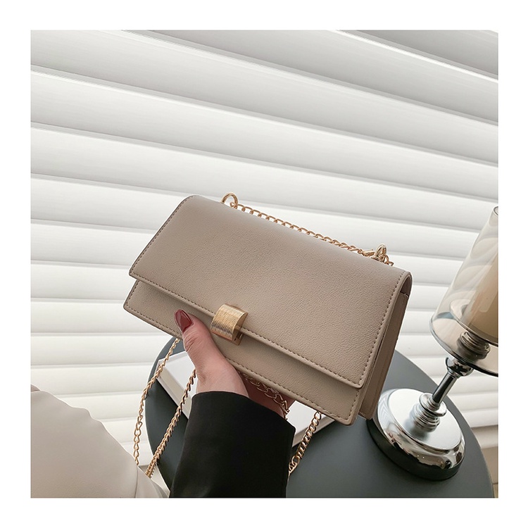 Túi Đeo JASMIN NOIR Chéo Da PU Nắp Gập Phối Dây Đeo Sợi Xích Phong Cách Cổ Điển Thời Trang Cho Nữ