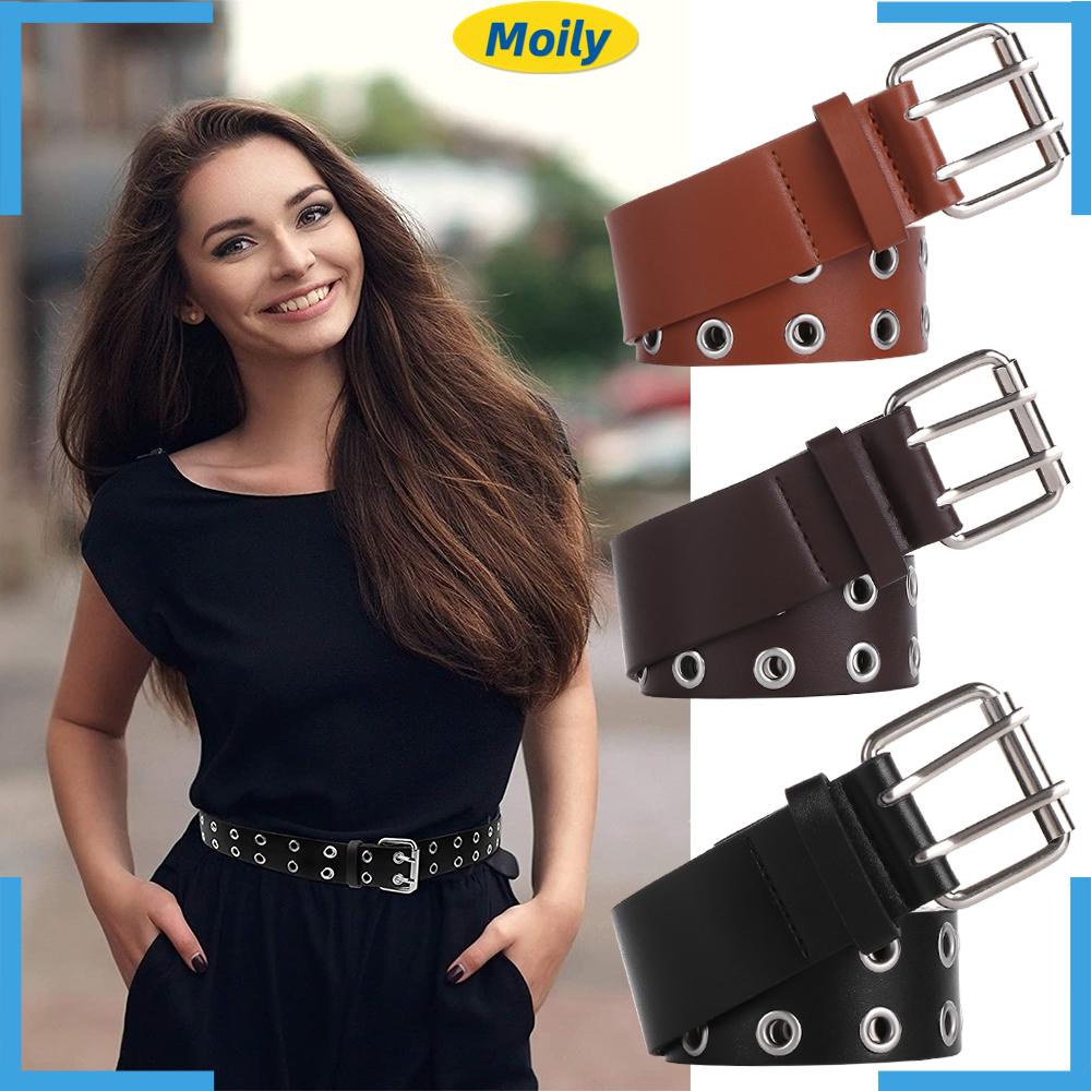 Dây Thắt Lưng Quần Jean Hai Khóa Cài Thời Trang Punk