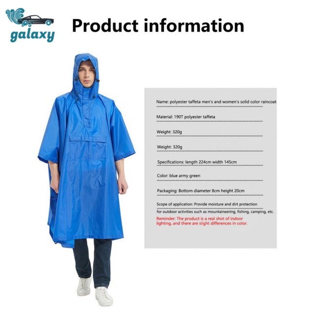 Galaxy Áo Mưa Chống Thấm Nước Có Mũ Trùm Tiện Dụng Cho Các Hoạt Động Ngoài Trời