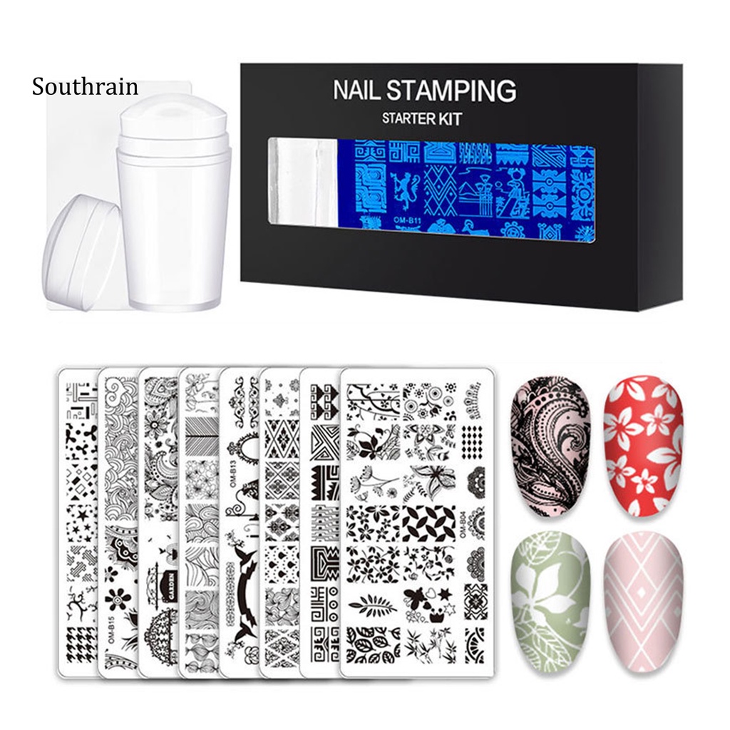 1 Bộ Khuôn In Hình Trang Trí Móng Tay Bằng Thép DIY