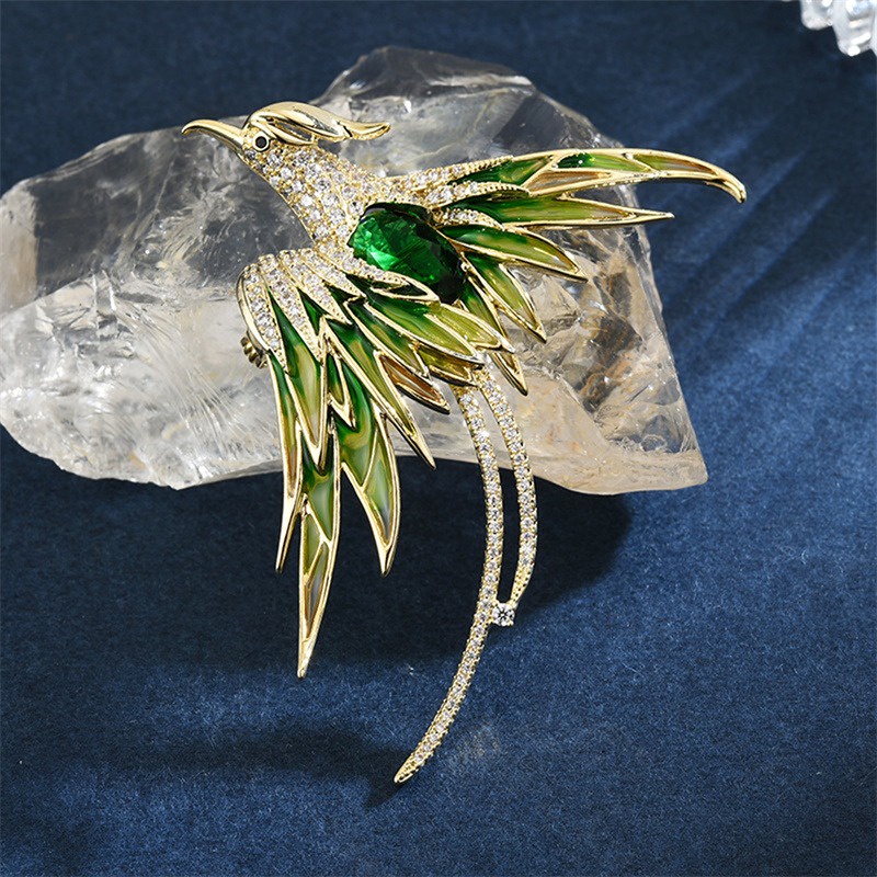 Mới Trâm Cài Áo Hình Chú Chim Đính Đá Nhiều Màu Sắc Thời Trang Cao Cấp