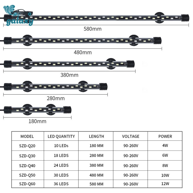 Galaxy Đèn Led 3 Bóng Siêu Sáng Chống Thấm Nước Trang Trí Bể Cá
