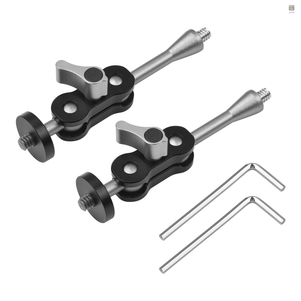 Bộ 2 Thanh Nối Dài Andoer MA-95 Bằng Hợp Kim Nhôm Hai Đầu Bi 1 / 4 Inch Gắn Đèn LED Màn Hình Video