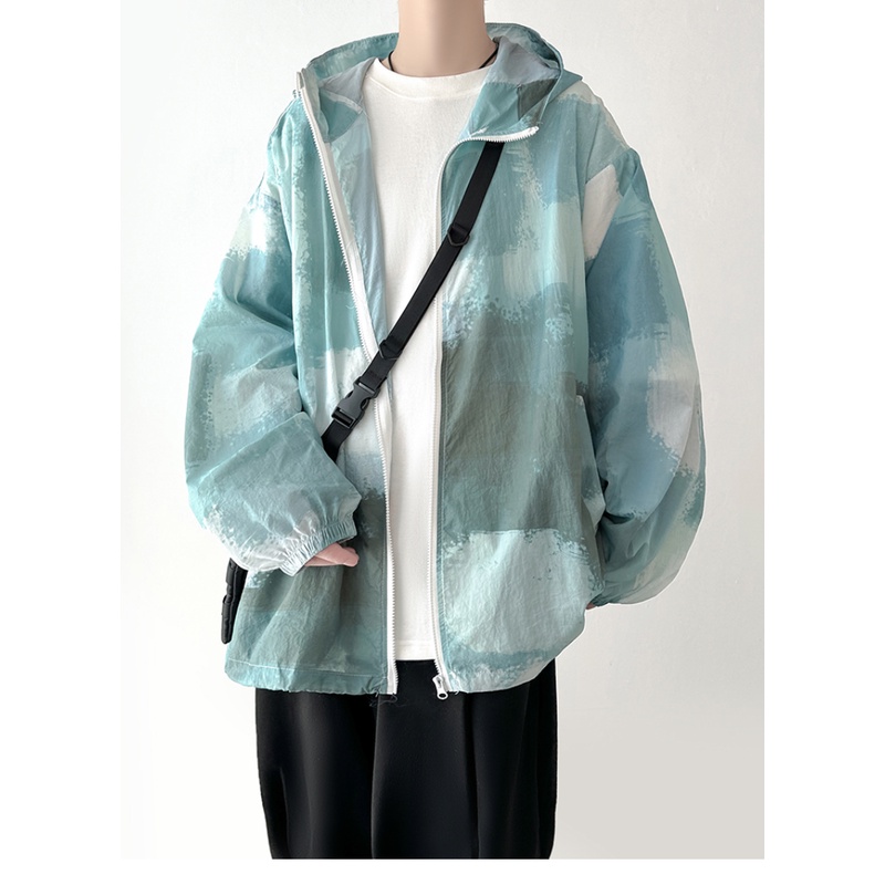 Áo Khoác Chống Nắng Tia Cực Tím Có Mũ Trùm Vải Lụa Lạnh Mỏng Thoáng Khí Phong Cách Đường Phố Mới Thời Trang Mù
