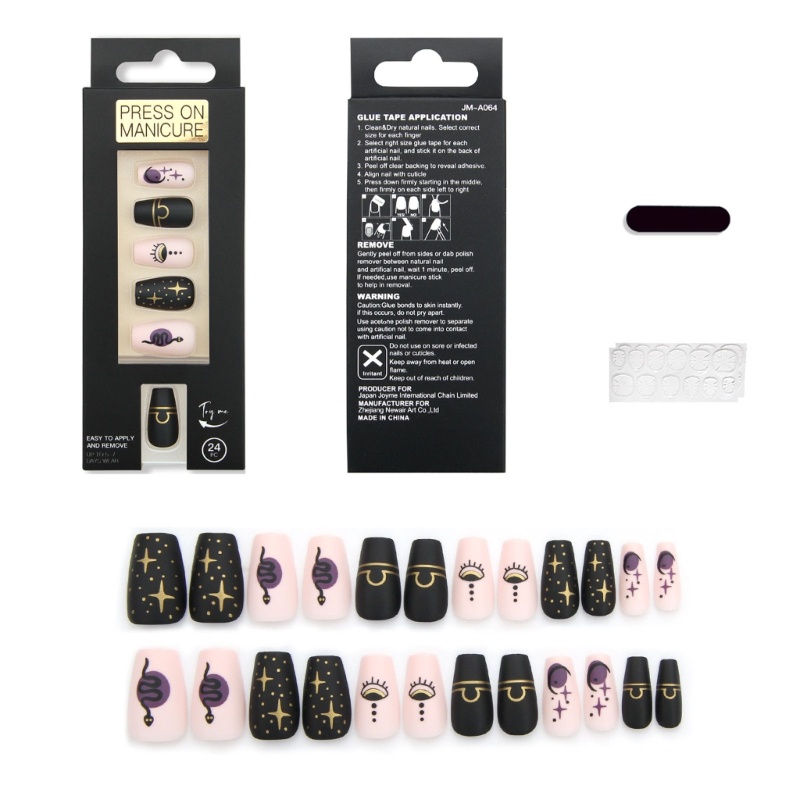 Time * Móng Tay Giả Acrylic Dạng Nhấn Màu Gradient Kèm Đầu Nhấn