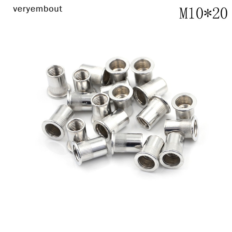 Set 20 Nút Đinh Tán Đầu Phẳng Bằng Hợp Kim Nhôm Chất Lượng Cao