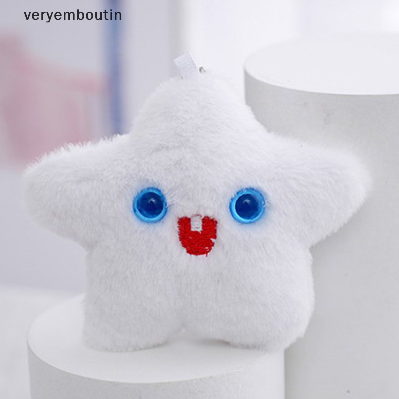 Móc Khóa Hình Ngôi Sao Năm Cánh Nhồi Bông Màu Trắng Dễ Thương