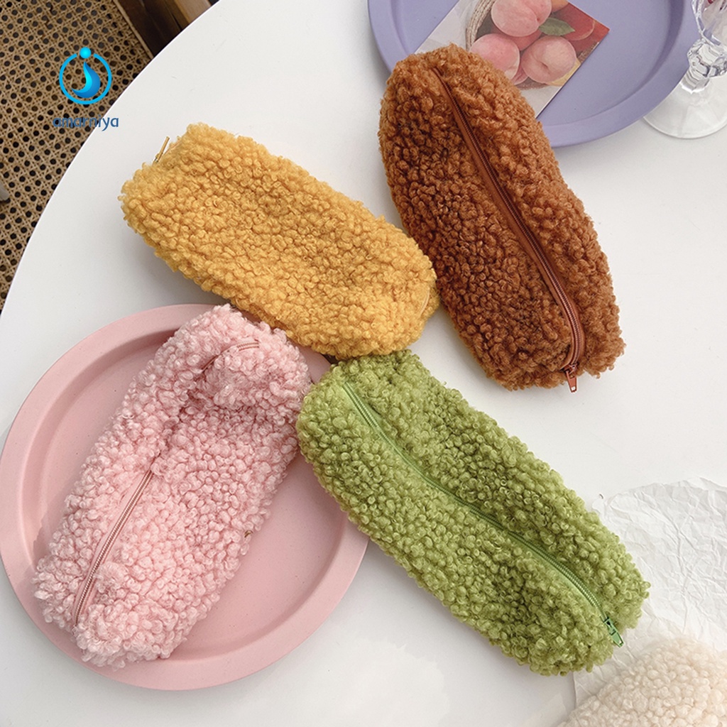 (Shop Amart) Hộp Đựng Bút Bằng Vải Lông Chống Bụi Sức Chứa Lớn