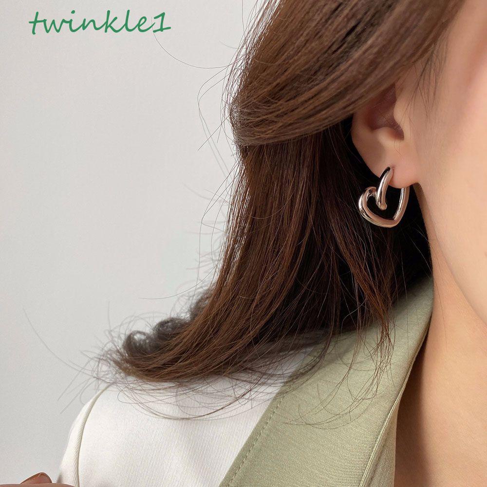 Bông Tai Tròn Đính Đá Lấp Lánh Thời Trang Cho Nữ|Bông Tai Bạc Hình Trái Tim Màu Sắc