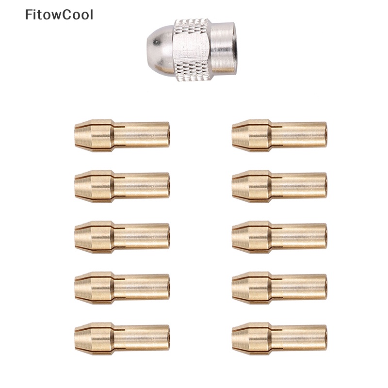 Set 10 / 11 Đầu Kẹp Mũi Khoan Mini Đường Kính 0.5-3.2mm 4.8mm Bằng Đồng Thau Cho Máy Khoan Dremel