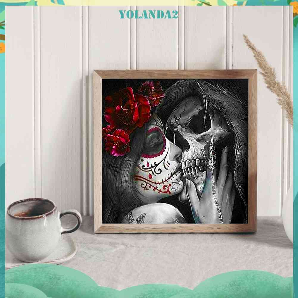 Tranh Đính Đá Kim Cương Toàn Bộ 5D DIY Hình Vẽ Đầu Lâu