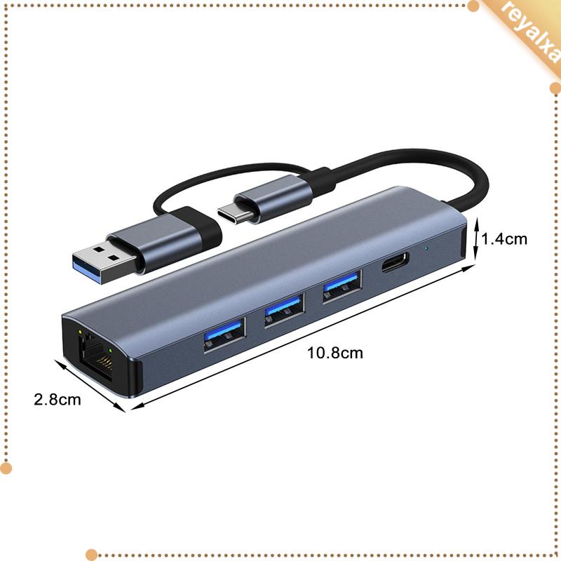 Bộ Chuyển Đổi USB 3.0 Type C Sang Ethernet 3 Cổng USB 3.0 Bằng Hợp Kim Nhôm Chuyên Dụng Cho Máy Tính Để Bàn