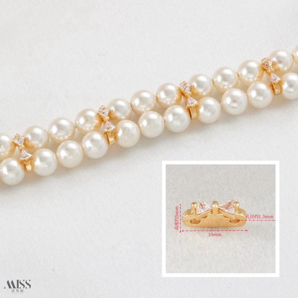 Hạt Cườm Hai Hàng Ba Hàng Màu Vàng 14k Làm Vòng Tay / Dây Chuyền diy