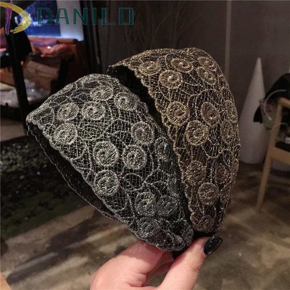 Băng đô cài tóc phối ren hoa chống trượt nhiều màu sắc thiết kế thời trang cho nữ