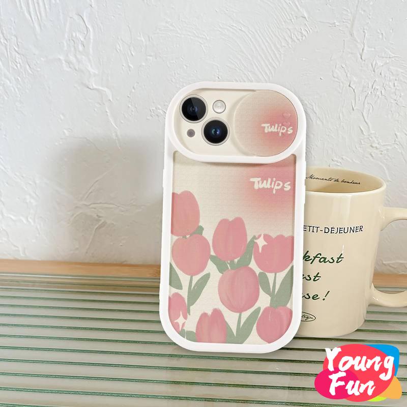 Ốp lưng hoa tulip Trượt  for iPhone 14 XR 13 11 12 Pro Max 8 7 6 6S Plus X Xs Max Se 2020 13 12 11