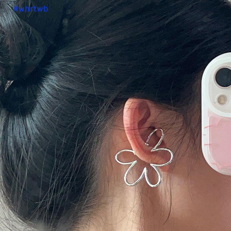 Khuyên Kẹp Vành Tai Bằng Bạc Không Cần Xỏ Lỗ Hình Hoa Thời Trang Cho Nữ Mới