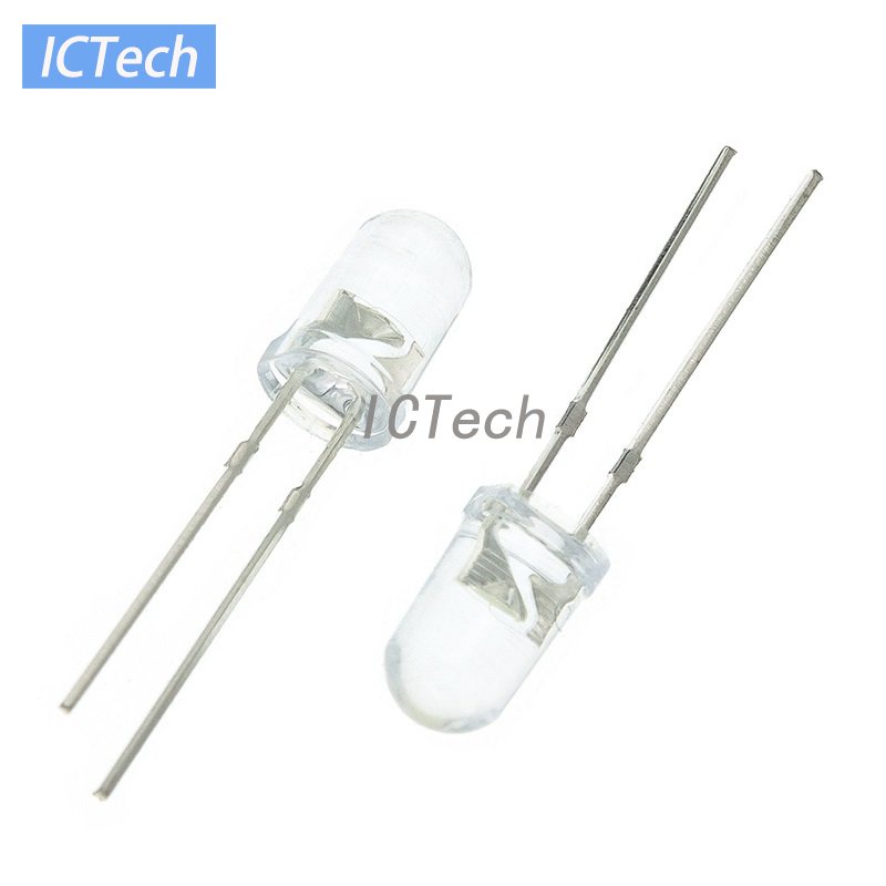 Set 100 Bóng Đèn LED Tròn Trong Suốt Màu Xanh Lá / Đỏ / Vàng / Trắng / Xanh Dương 3mm 5mm / F55Mm / F3 F5 / 3mm / 5mm