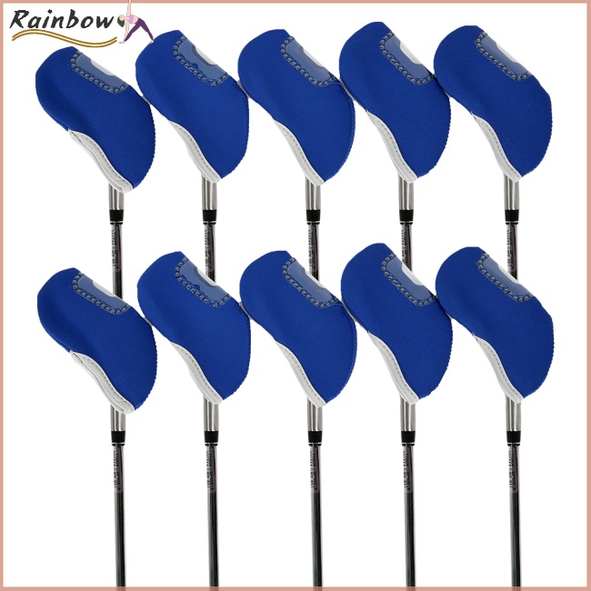 Set 10 Vỏ Bọc Bảo Vệ Đầu Gậy Đánh Golf Nhiều Màu