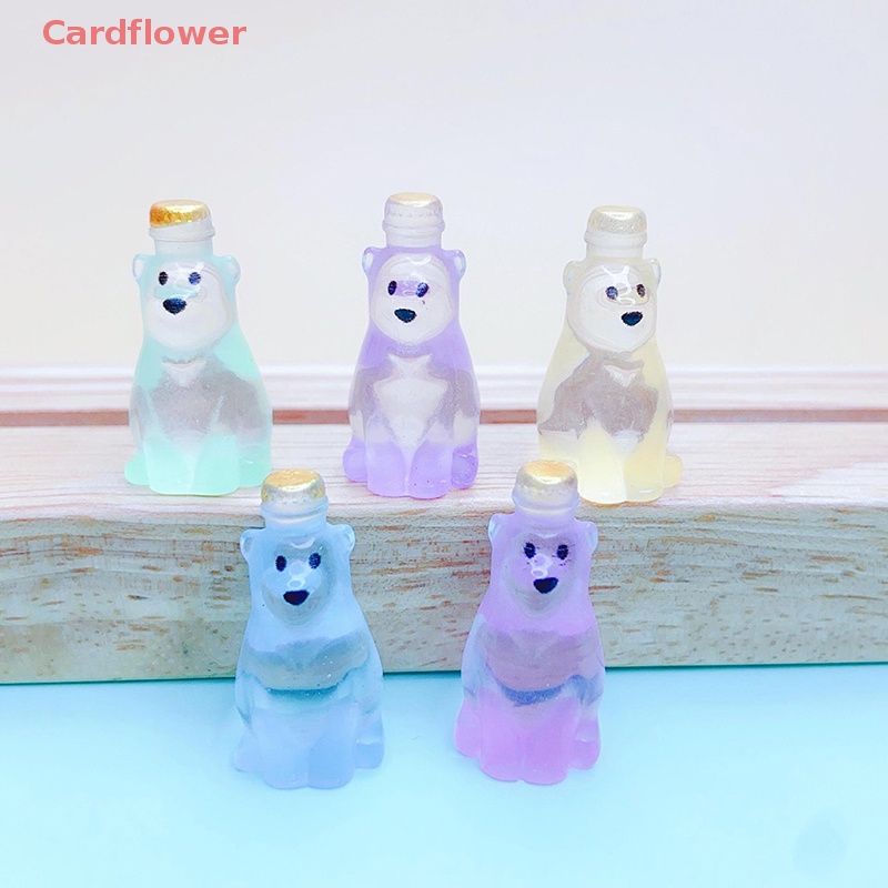 Bộ 5 Gấu Bắc Cực Mini Bằng Nhựa Phát Quang Trong Suốt Dễ Thương Dùng Trang Trí Mới