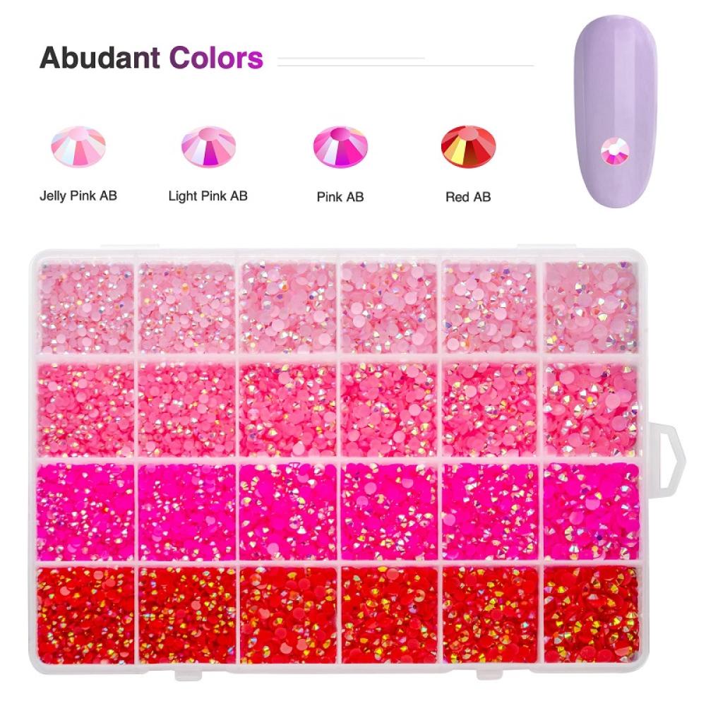 Đá Quý Pha Lê Hồng Nhiều Màu Sắc Kích Thước 3 / 4 / 5mm G1Z8 Dùng Trang Trí Thủ Công DIY