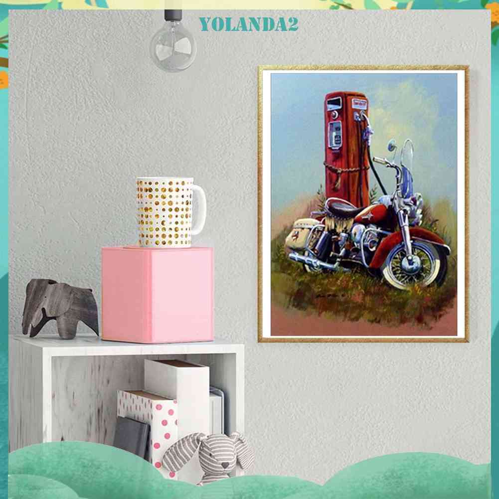 Tranh Đính Đá Kim Cương Toàn Bộ 5D DIY Hình Vẽ Xe Máy