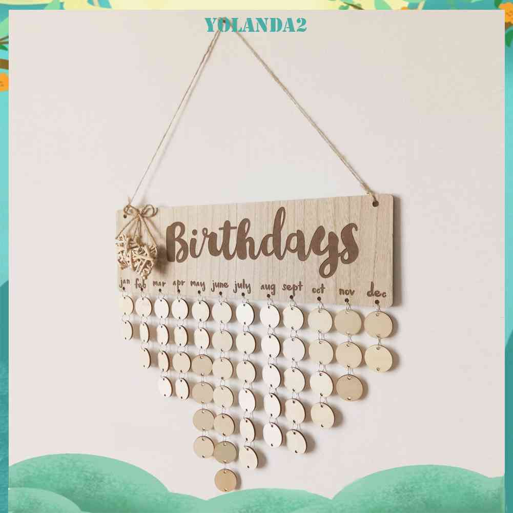Lịch Nhắc Nhở Ngày Sinh Nhật Treo Tường Hình Tròn Bằng Gỗ DIY