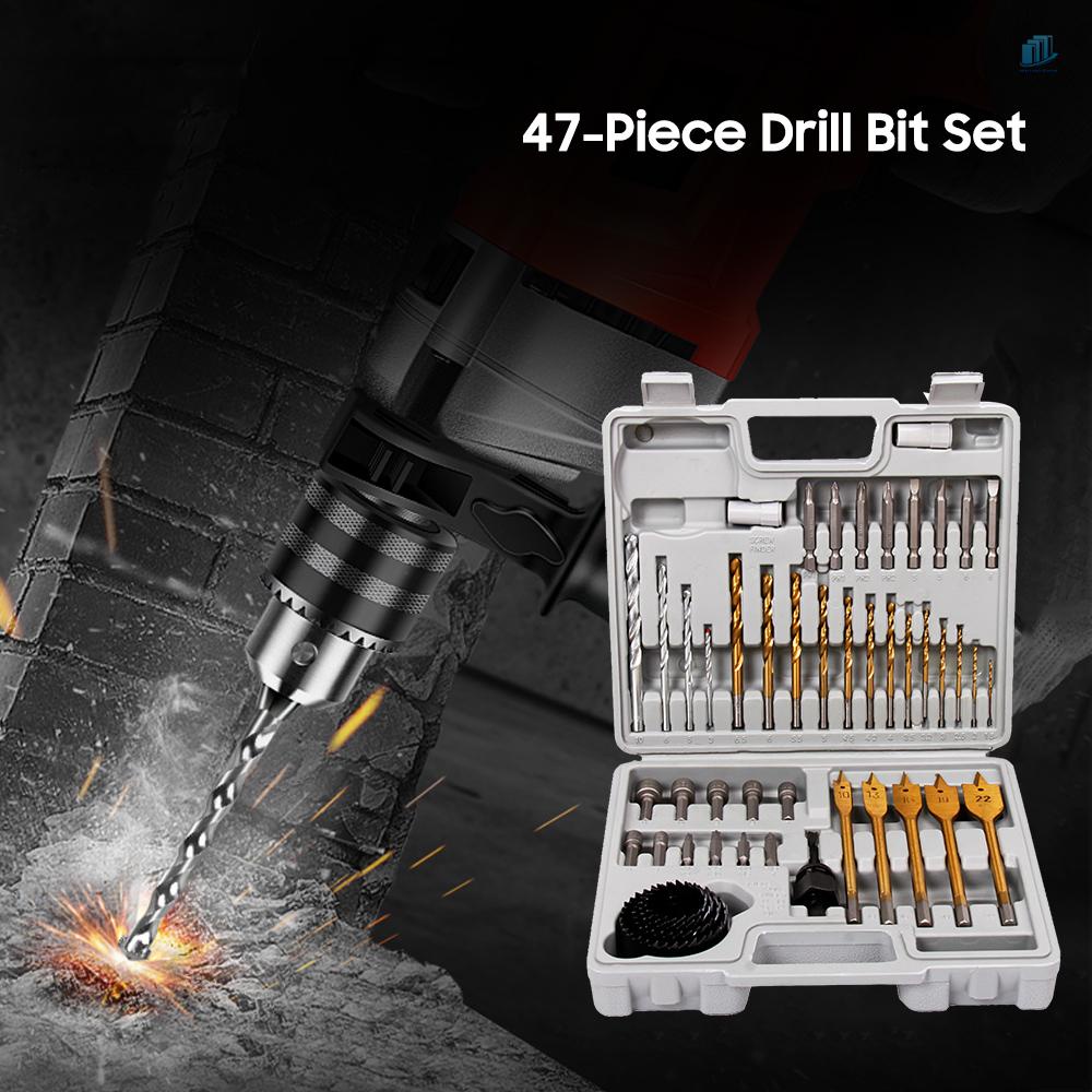 Bộ 47 Mũi Khoan Lỗ Kèm Hộp Nhựa Dùng Để Sửa Chữa Đồ Gỗ DIY s2mwvn