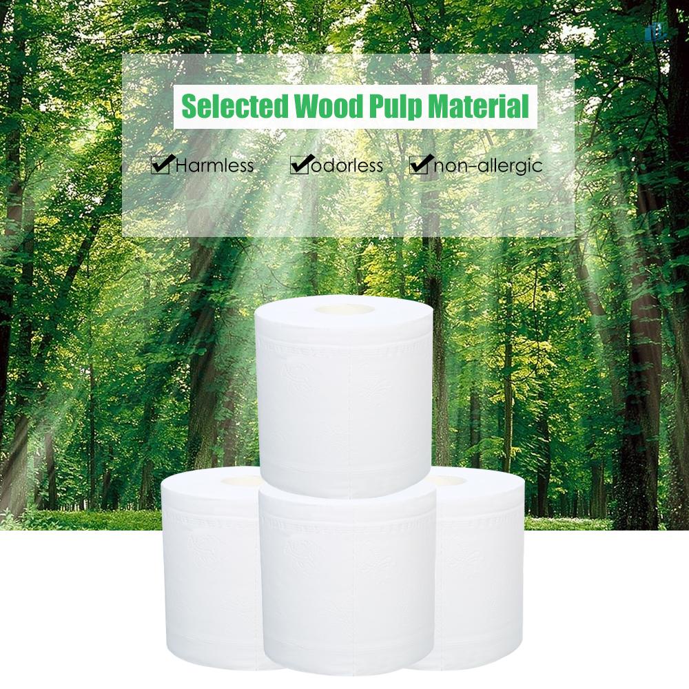 Cuộn Giấy Vệ Sinh 10 * 12cm 270 4 Lớp Bằng Bột Gỗ Tiện Dụng Cho Gia Đình / Khách Sạn