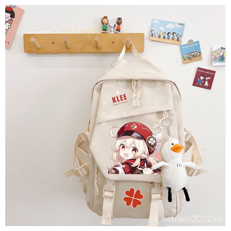 ★Genshin Impact★Yae Miko & Barbara Ba Lô Đi Học Trọng Lượng Nhẹ Họa Tiết Anime Cho Nam Nữ Sinh Trung Học