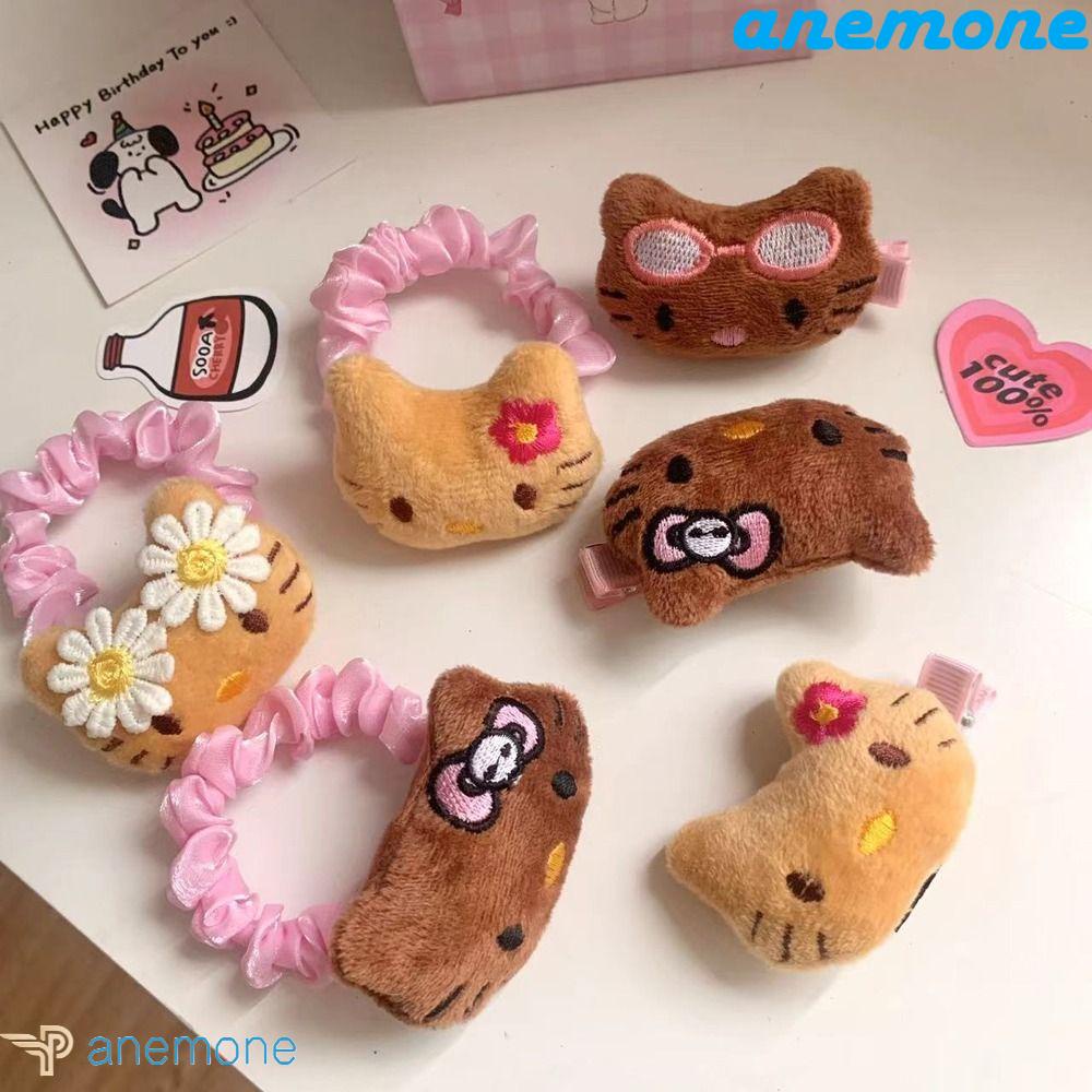 Kẹp Tóc Hình Hoa / Động Vật Hoạt Hình Bằng Lông Nhung Dễ Thương Xinh Xắn Cho Bé Gái