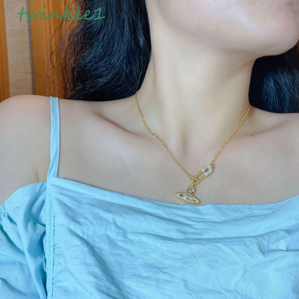 Dây Chuyền Lấp Lánh Vintage Hành Tinh Saturn Hàn Quốc Cho NữVòng Cổ Choker Thời Trang Cá Tính