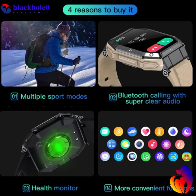 Đồng Hồ Thông Minh BH K55 Màn Hình 1.85 Inch Có Kết Nối Bluetooth Pin 350mah Chống Thấm Nước Ip68