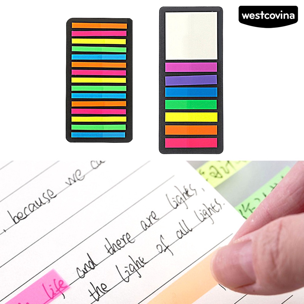 [COD]♪1 Bộ Nhãn Dán Ghi Chú Bằng PVC Màu Huỳnh Quang Chống Thấm Nước Hình Mũi Tên