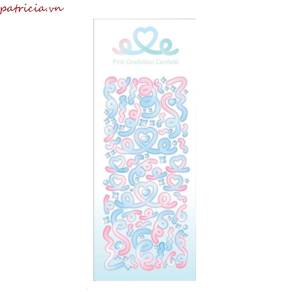 Miếng Dán Hình Trái Tim Màu Gradient Chống Thấm Nước Dùng Trang Trí Sổ Tay DIY