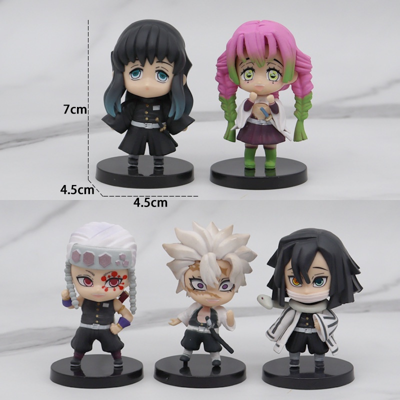 Bộ 5 Mô Hình Nhân Vật Tanjirou Zenitsu Shinobu Hoạt Hình Demon Slayer
