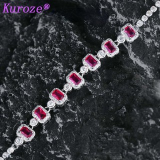 Vòng Tay Đính Đá Ruby Màu Đỏ Sang Trọng