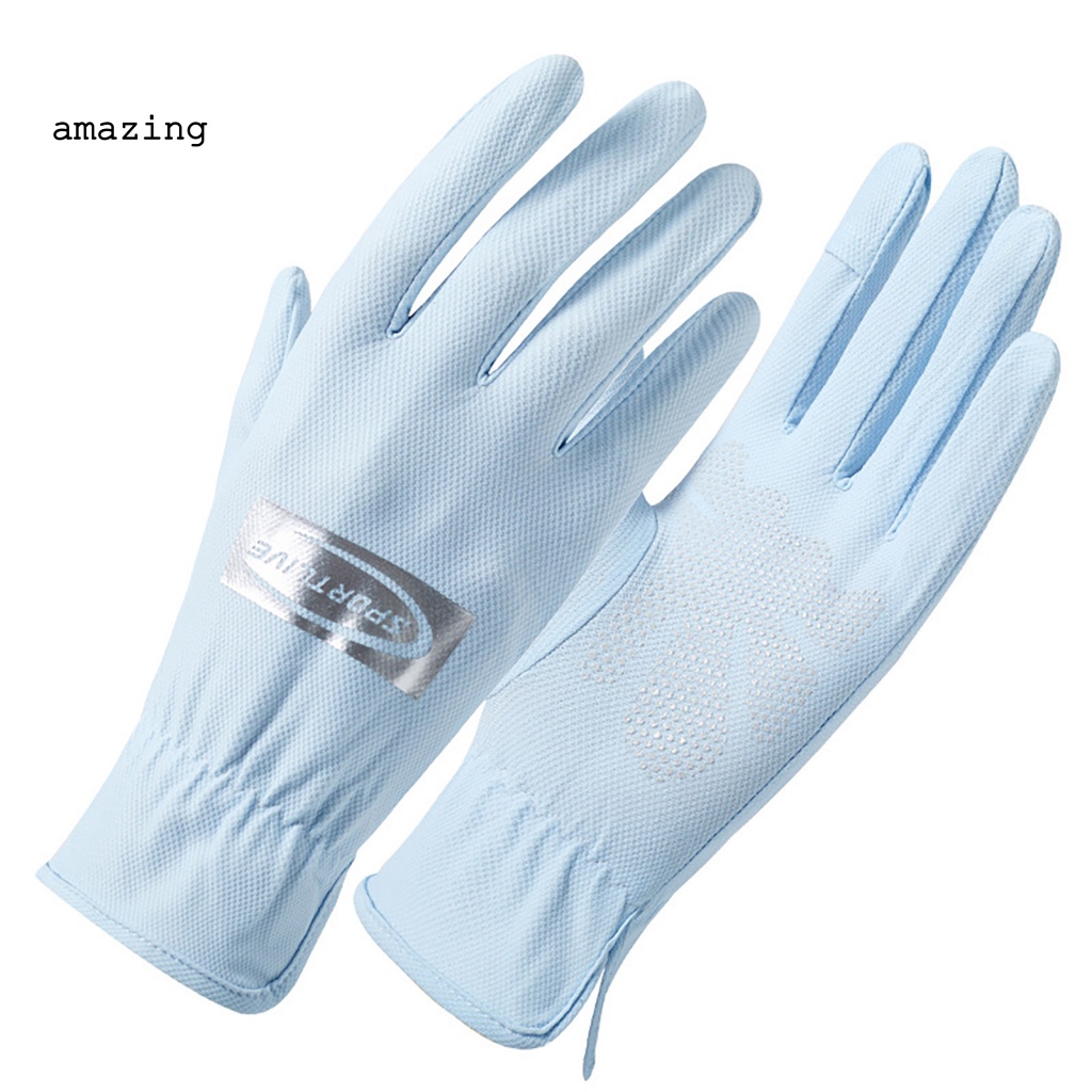 1 Đôi Găng Tay Lái Xe Bằng Lụa Lạnh Mỏng Chống Mài Mòn
