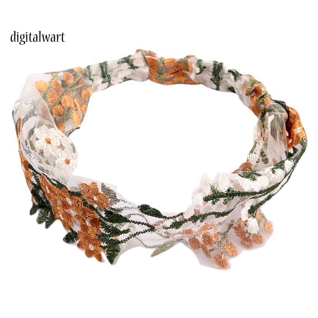 Kỹ Thuật Số| Băng Đô Ren Co Giãn Bản Rộng Thêu Hoa Dễ Thương Tùy Chỉnh Thời Trang Cho Nữ