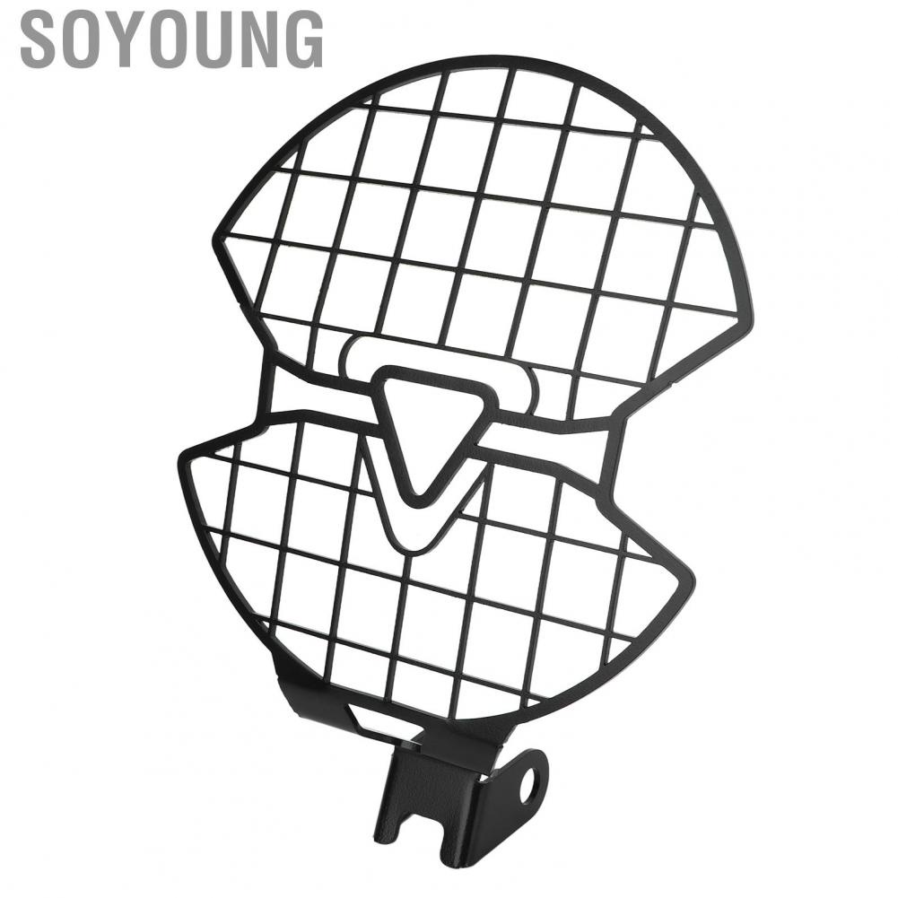 Soyoung Motorcycle Headlight Grille  Easy Installation Impact Resistant Front Headlamp Protector  for Motorbike