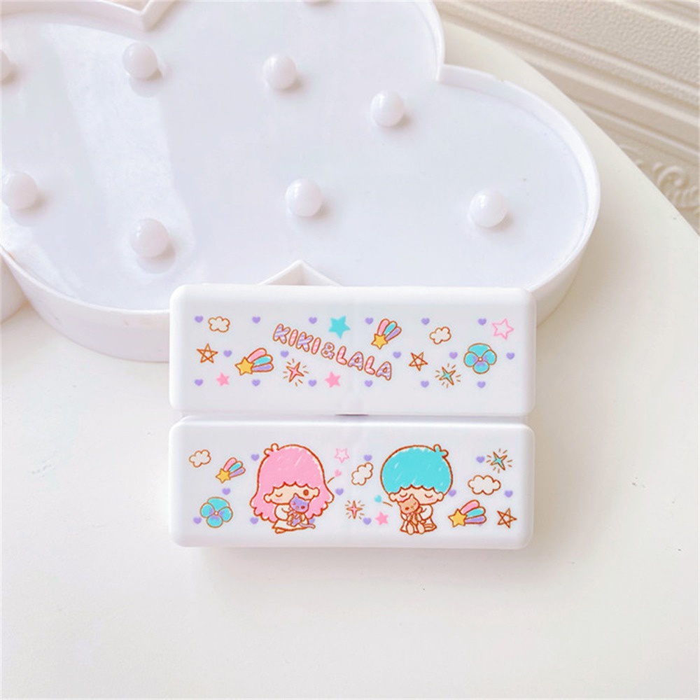 Sanrio Hộp Thuốc Nhỏ Kuromi My Melody Cinnamoroll Hello Kitty Hộp Đựng Đóng Gói Phụ Nam Châm 7 Ô Mini Cho Tuần Lễ Công Tác Đóng Gói Phụ
