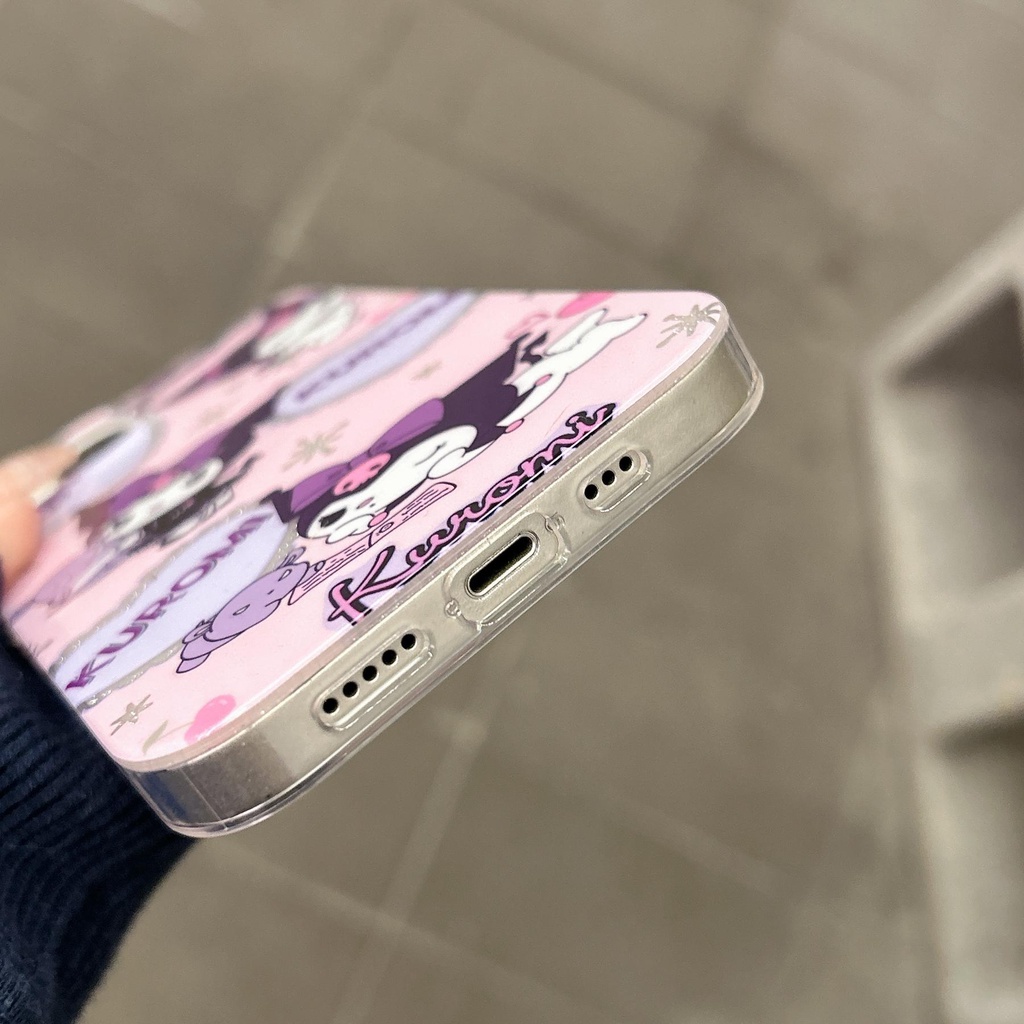 Ốp Điện Thoại Imd Silicone Mềm Trong Suốt Chống Rơi In Hình Kuromi Cho iPhone11 12 13 14 Pro Max