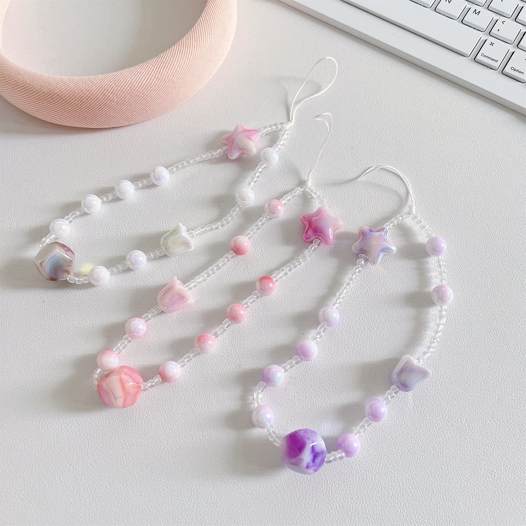 Dây Đeo Điện Thoại / airpods Bằng acrylic Hình Ngôi Sao Hoạt Hình Dễ Thương DIY