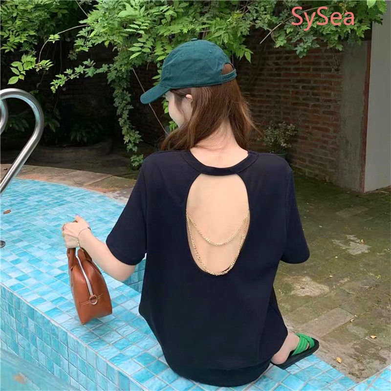 Đầm Dáng Rộng Hở Lưng Thời Trang Mùa Hè Hàn Quốc Cho Nữ Có Size Lớn